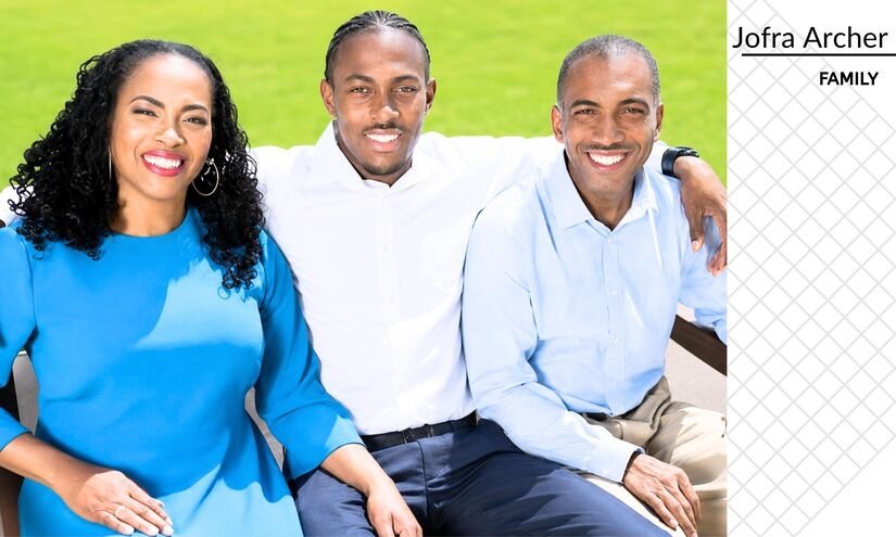 Jofra Archer WITH PARENTS